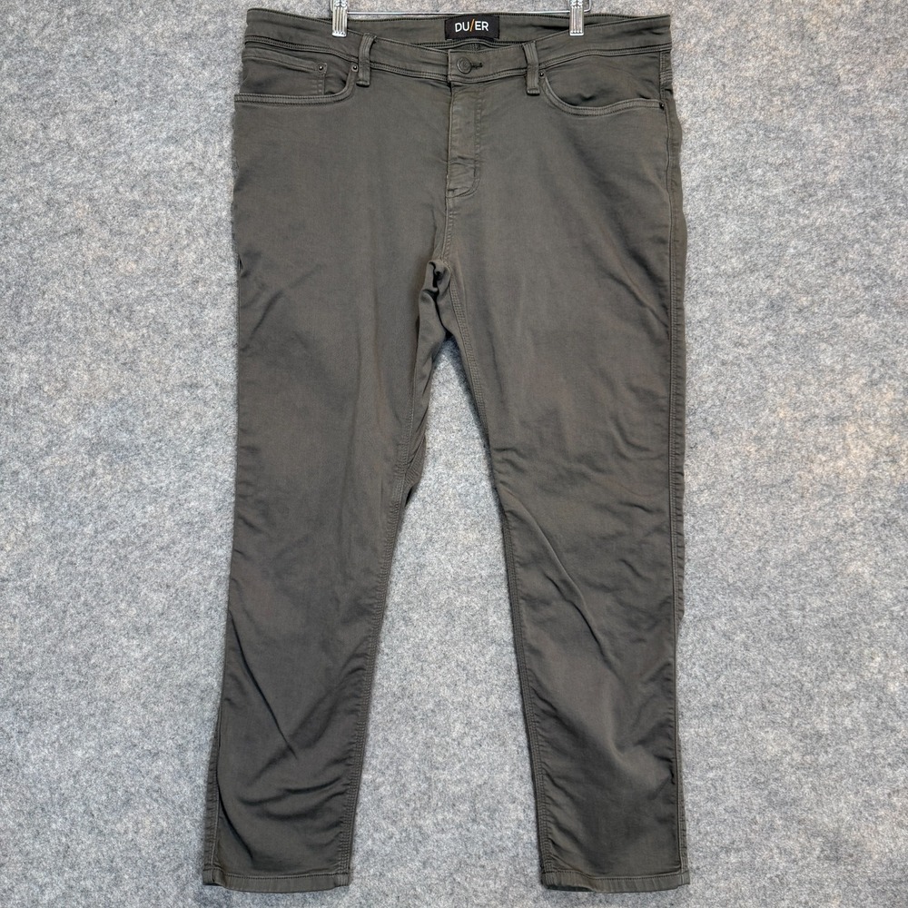 DU/ER N2X Slim Fit Jeans Mens 38x30 Performance Stretch Dark Gray Pants